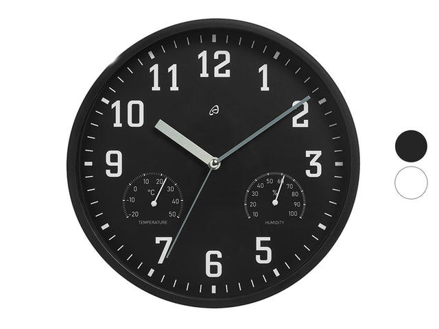 Horloge murale avec thermomètre et hygromètre