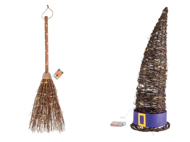 Balai de sorcière / Chapeau de sorcière LED Halloween