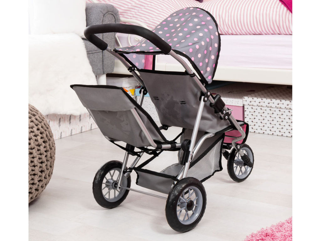 Poussette double pour poupées