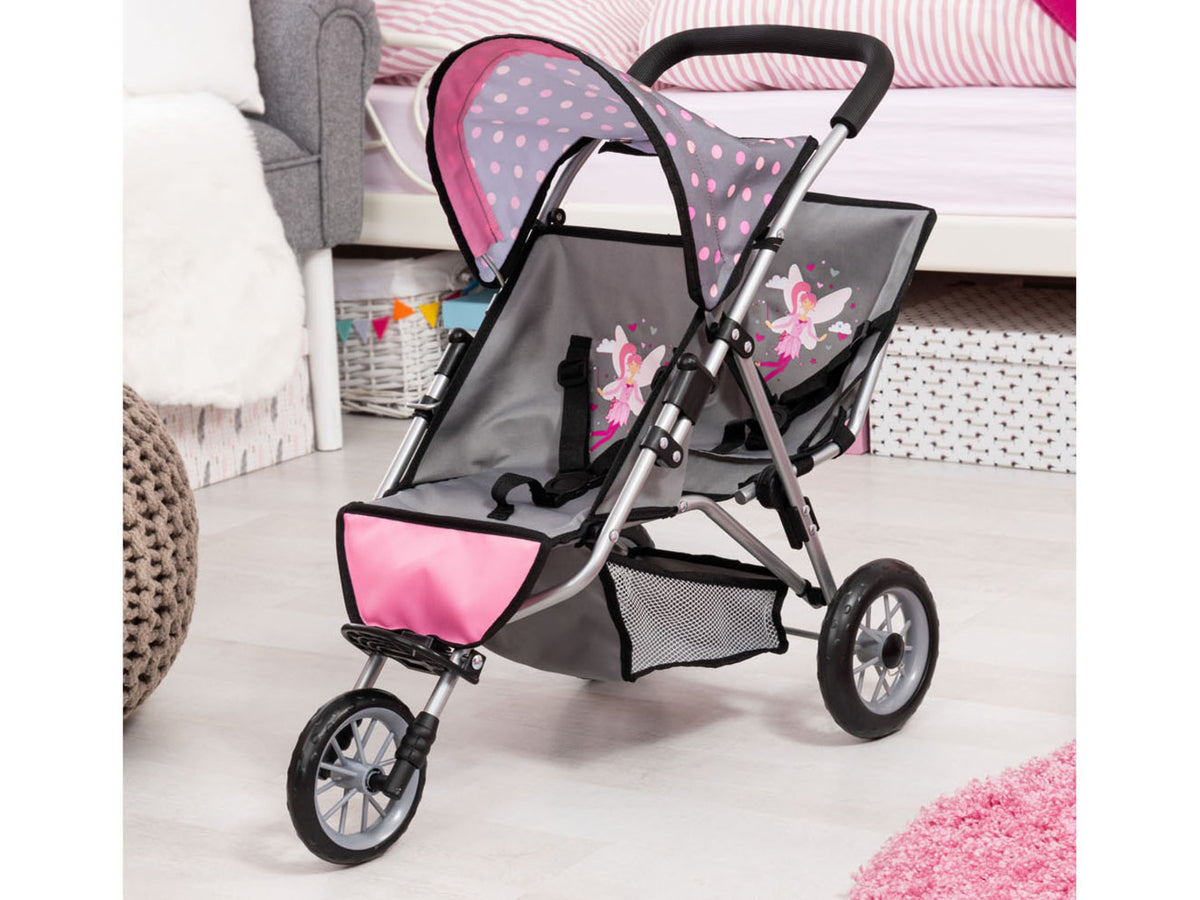 Poussette double pour poupées