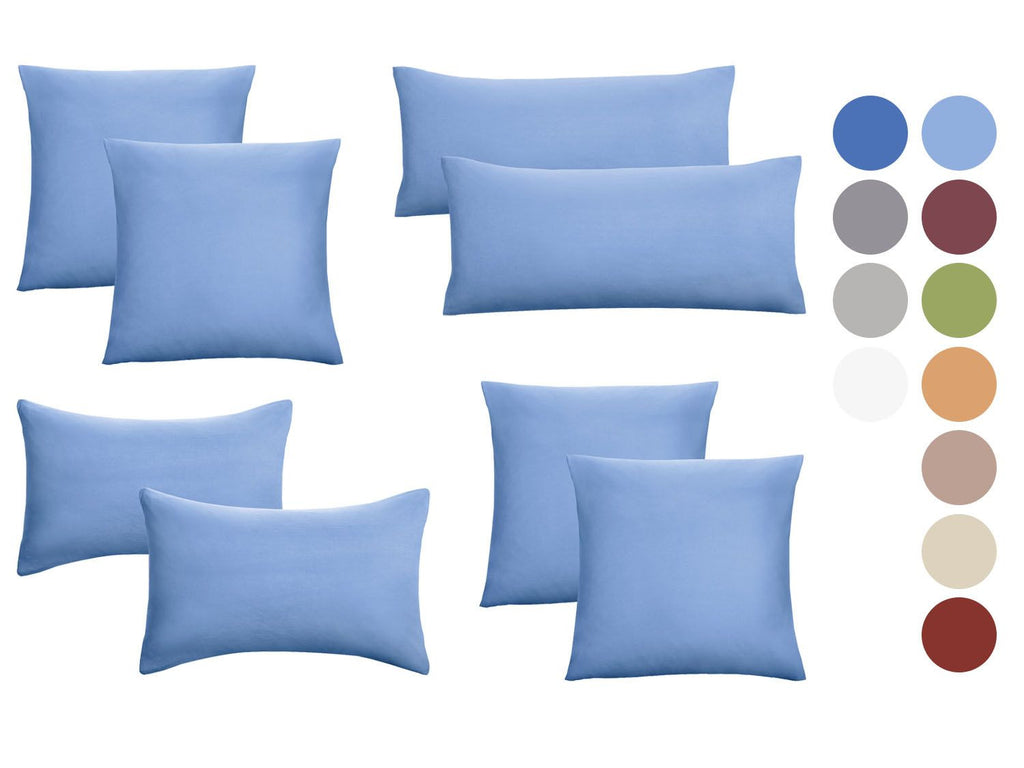 Lot de 2 housses de coussin en jersey fin