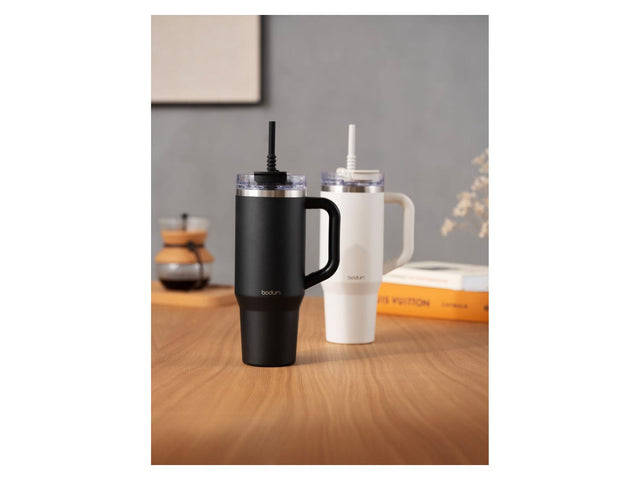 Gobelet de voyage avec anse et paille en silicone »TRAVELMUG«