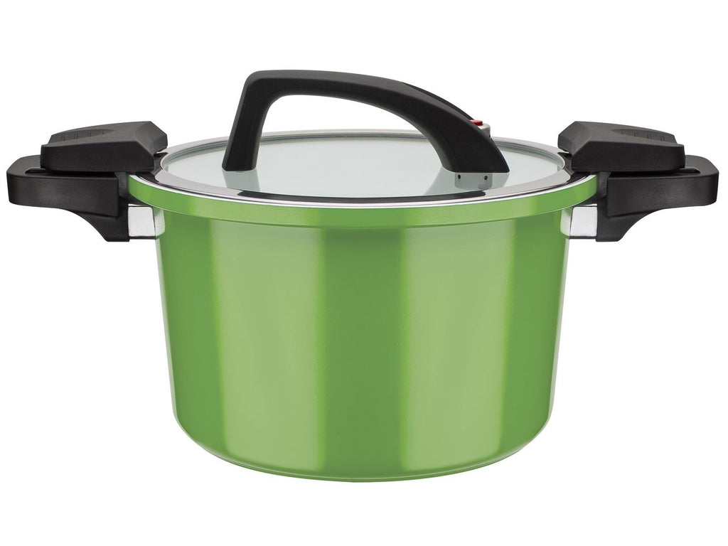 Casserole basse consommation GSW, couvercle en verre avec soupape à vapeur, en aluminium, revêtement anti-adhésif
