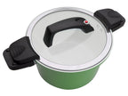 Casserole basse consommation GSW, couvercle en verre avec soupape à vapeur, en aluminium, revêtement anti-adhésif