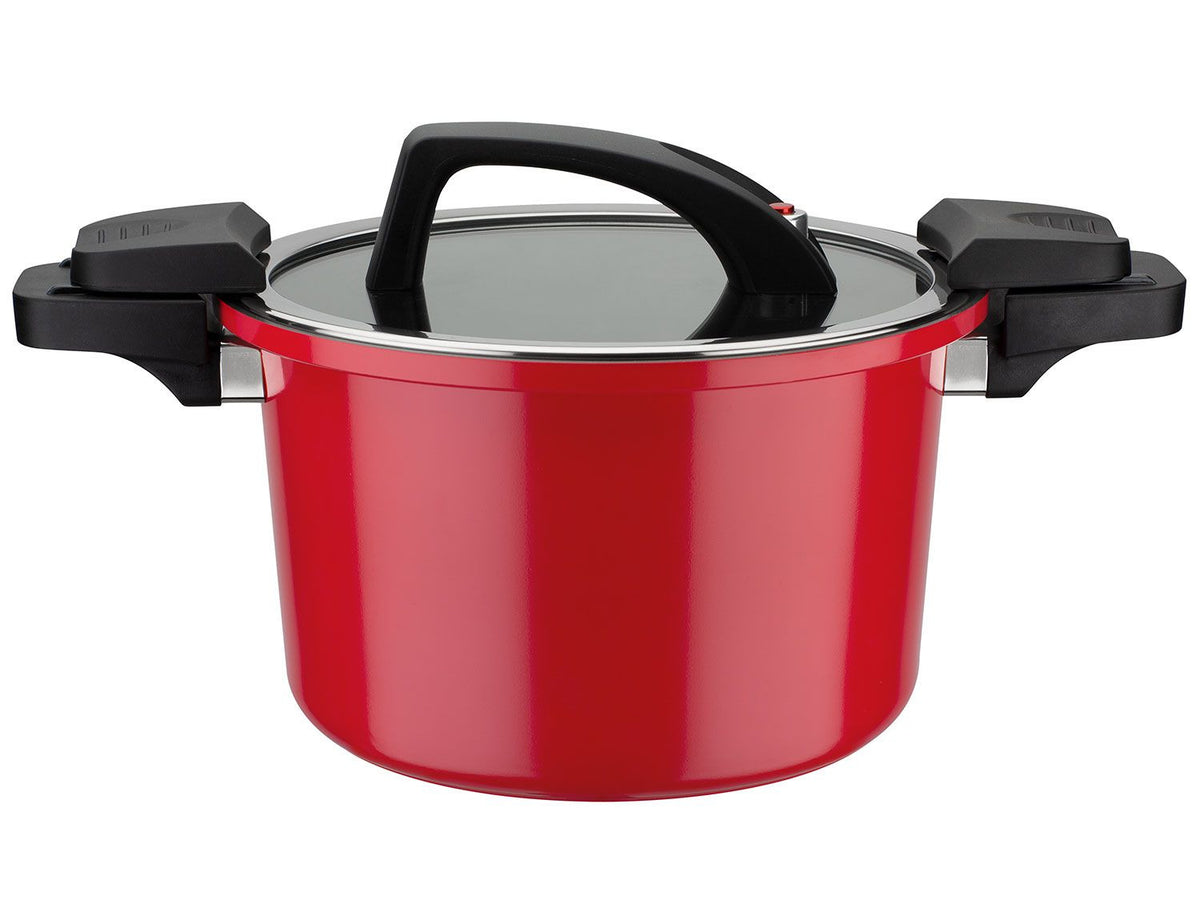 Casserole basse consommation GSW, couvercle en verre avec soupape à vapeur, en aluminium, revêtement anti-adhésif