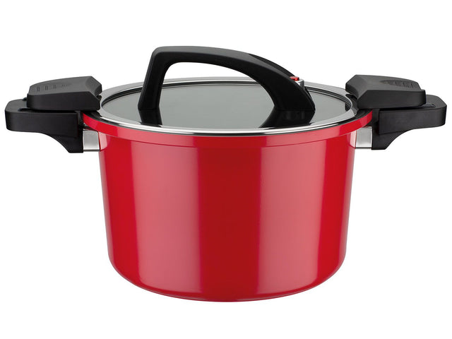 Casserole basse consommation GSW, couvercle en verre avec soupape à vapeur, en aluminium, revêtement anti-adhésif