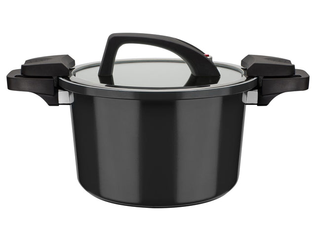 Casserole basse consommation GSW, couvercle en verre avec soupape à vapeur, en aluminium, revêtement anti-adhésif