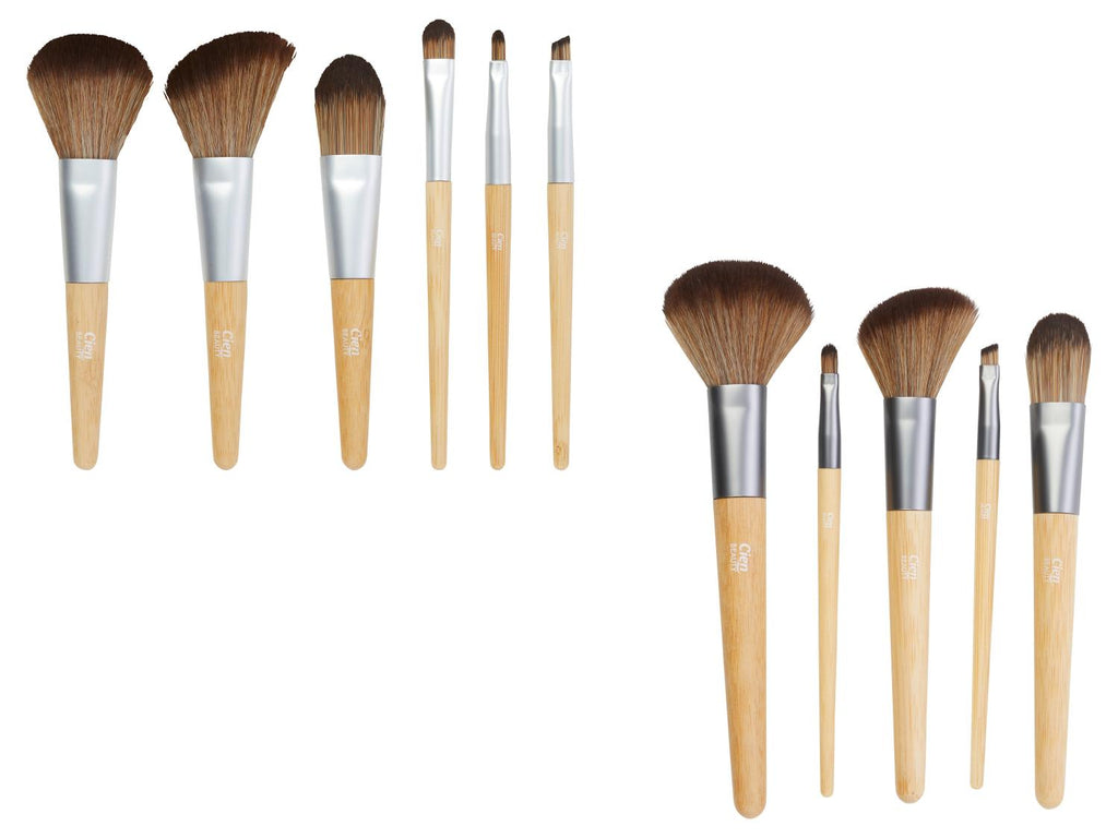 Set de pinceaux à maquillage, avec manches en bambou