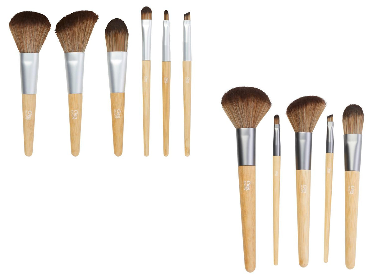 Set de pinceaux à maquillage, avec manches en bambou