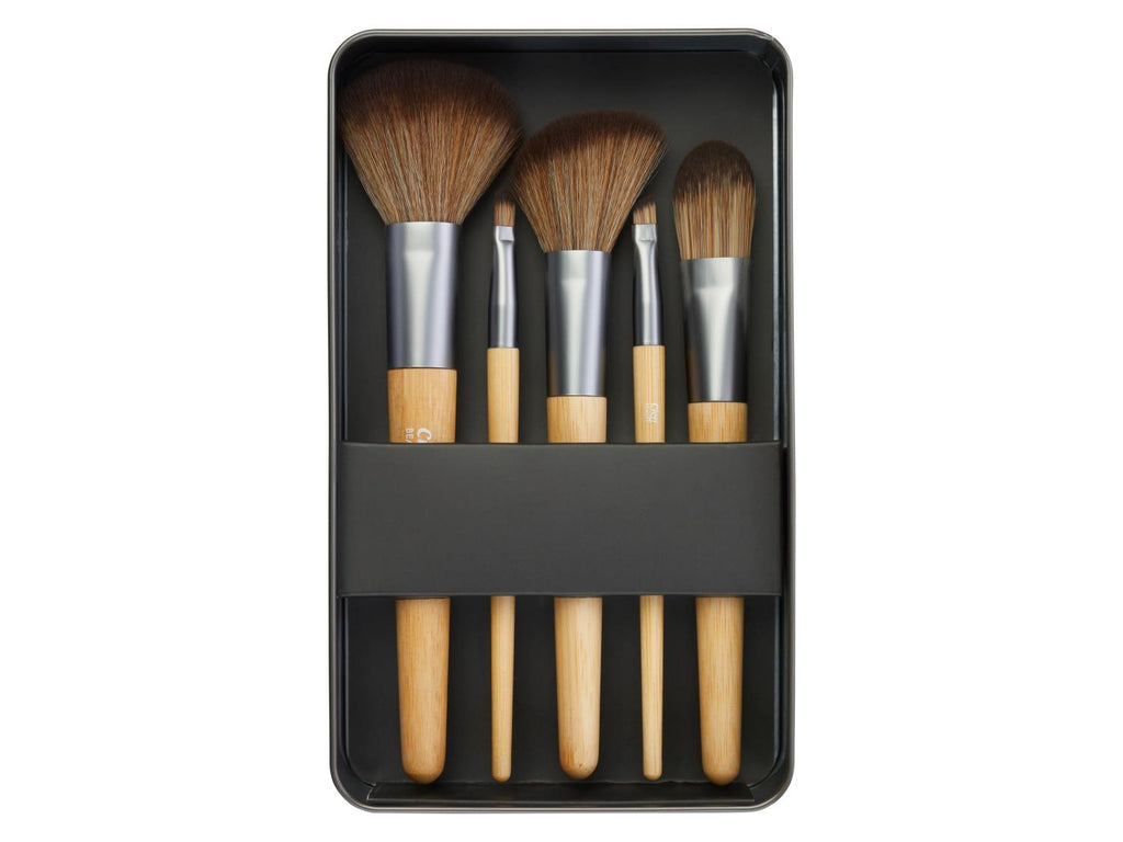 Set de pinceaux à maquillage, avec manches en bambou
