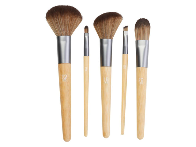 Set de pinceaux à maquillage, avec manches en bambou