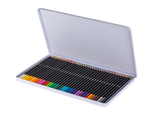 Crayons de couleur artistiques \ Crayons de couleur aquarellables, en étui métallique