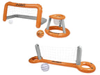 Filet d’aqua volley gonflable ou set de but et panier gonflables