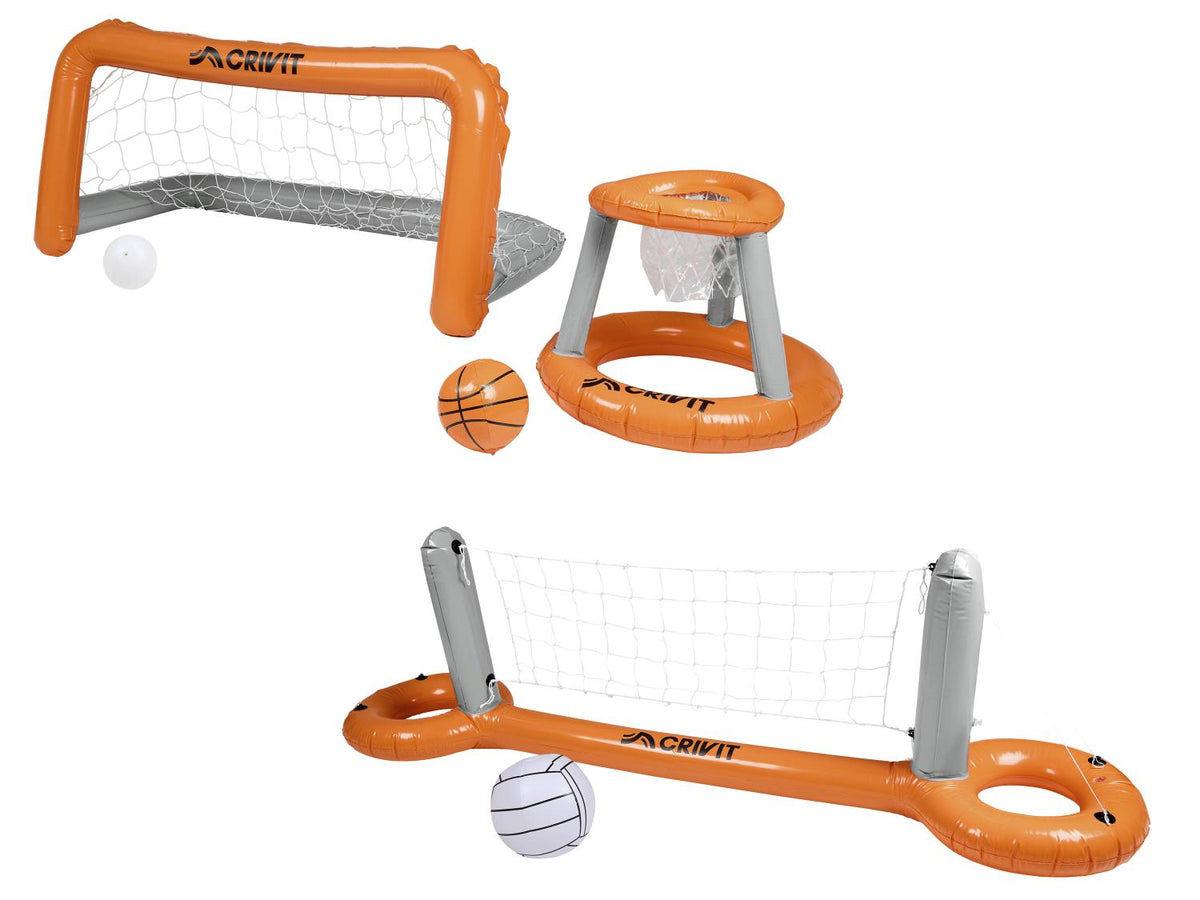 Filet d’aqua volley gonflable ou set de but et panier gonflables