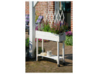 dobar Jardinière surélevée à roulettes avec treillis, L 79 x l 28,5 x H130 cm