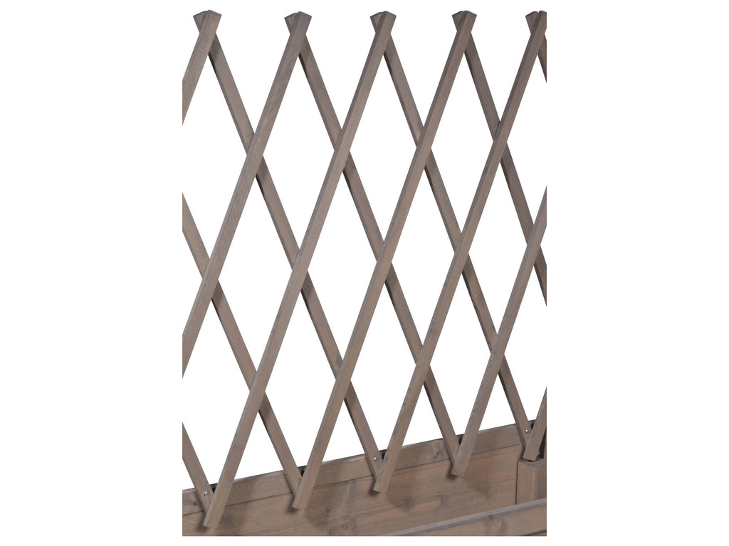 dobar Jardinière surélevée à roulettes avec treillis, L 79 x l 28,5 x H130 cm