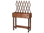 dobar Jardinière surélevée à roulettes avec treillis, L 79 x l 28,5 x H130 cm