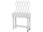 dobar Jardinière surélevée à roulettes avec treillis, L 79 x l 28,5 x H130 cm