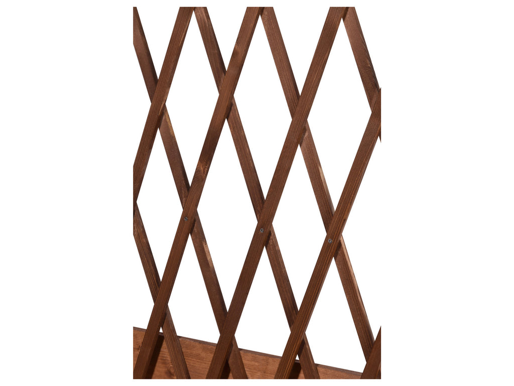 dobar Jardinière surélevée à roulettes avec treillis, L 79 x l 28,5 x H130 cm