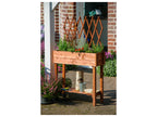dobar Jardinière surélevée à roulettes avec treillis, L 79 x l 28,5 x H130 cm