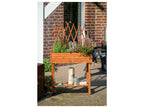 dobar Jardinière surélevée à roulettes avec treillis, L 79 x l 28,5 x H130 cm