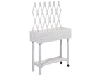 dobar Jardinière surélevée à roulettes avec treillis, L 79 x l 28,5 x H130 cm