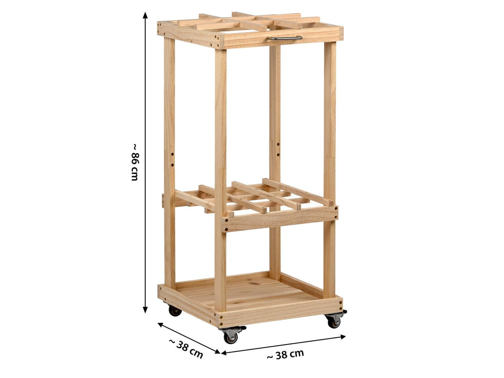 Porte-outils de jardin mobile sur roulettes, 86 x 38 x 38 cm