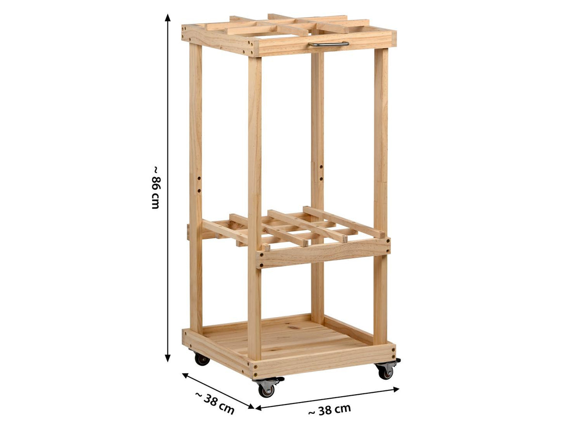 Porte-outils de jardin mobile sur roulettes, 86 x 38 x 38 cm