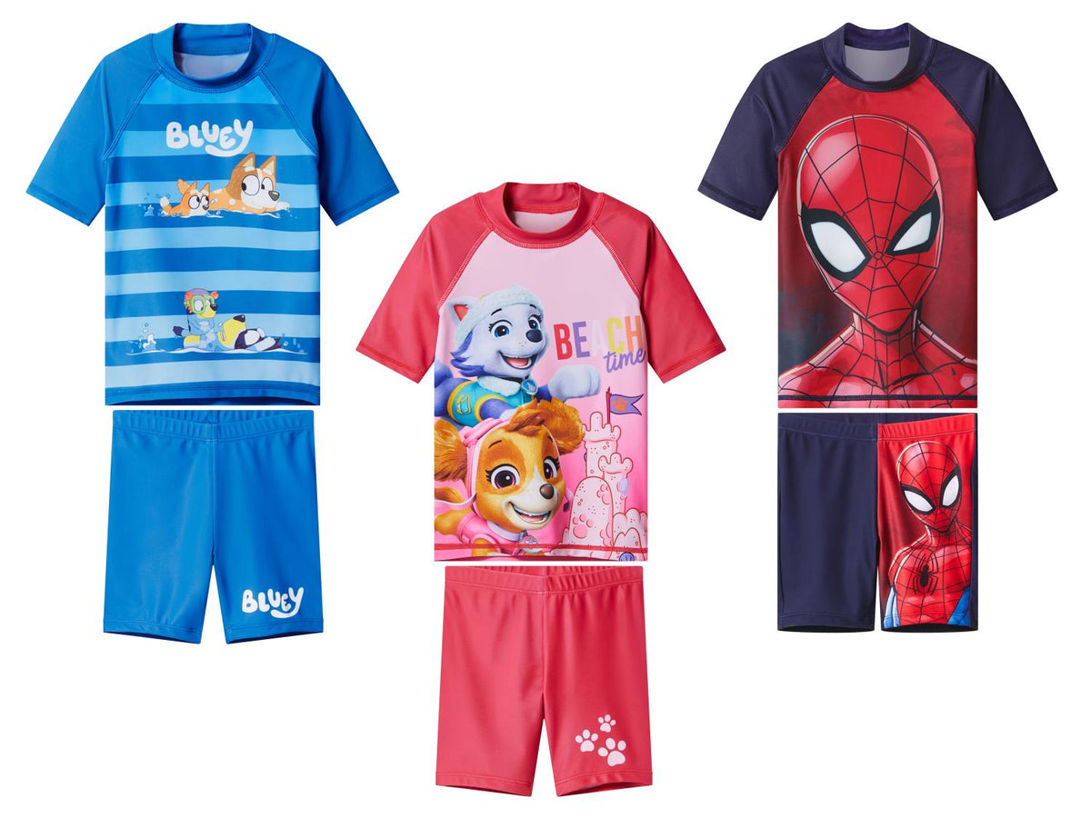 Ensemble de maillot de bain anti-UV pour tout-petit »Bluey / Paw Patrol / Spiderman«, 2 pièces