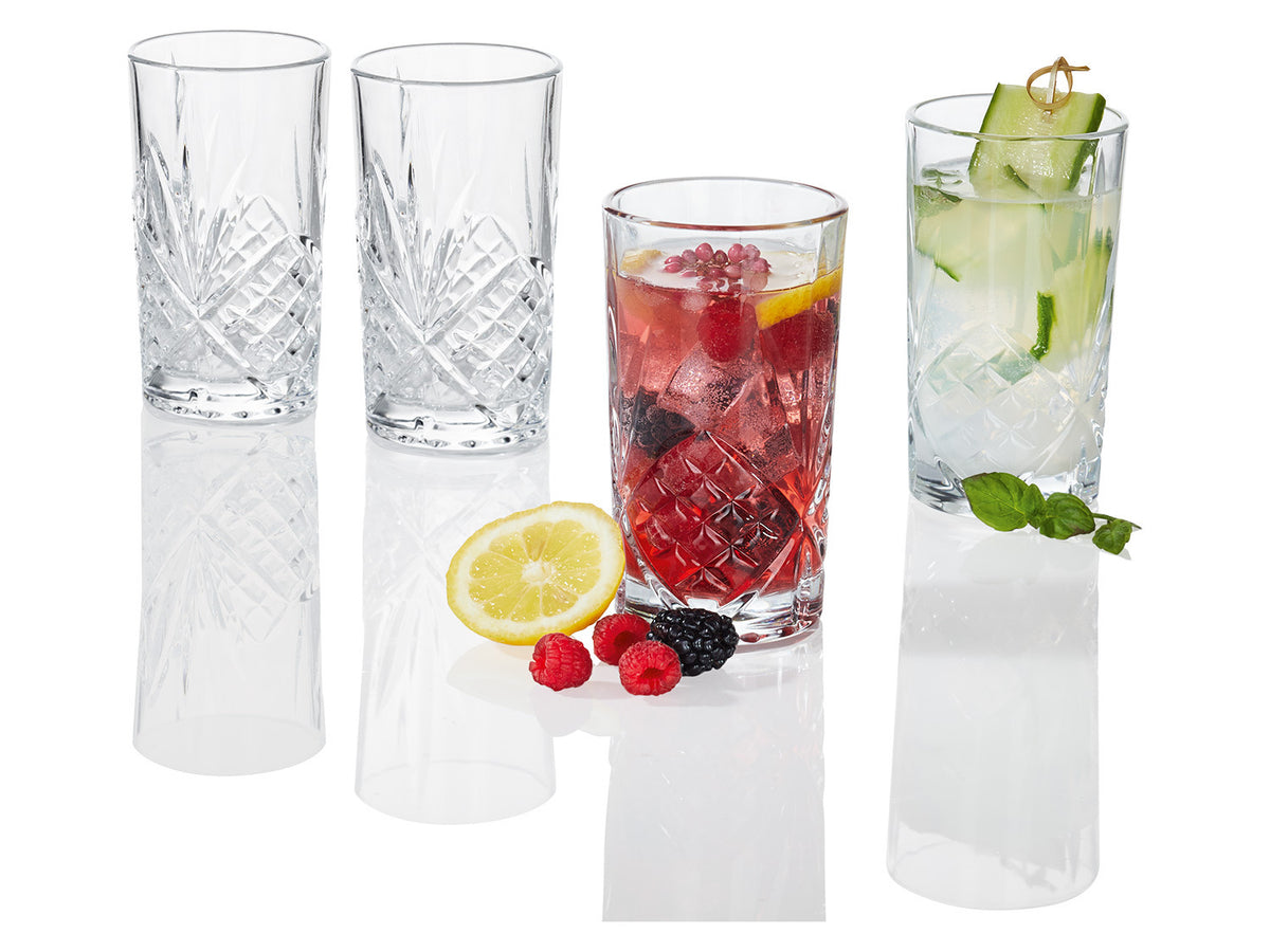 Lot de 4 verres à long drink ou à whisky