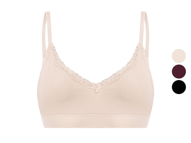Bustier côtelé pour femme avec dentelle