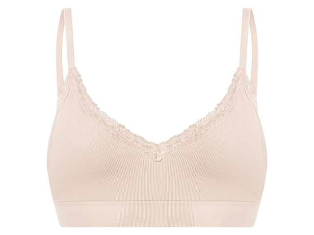 Bustier côtelé pour femme avec dentelle