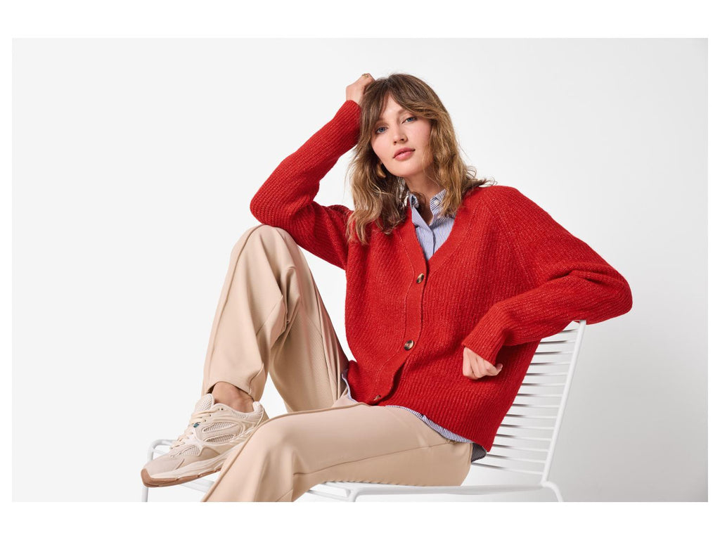 Cardigan en gros tricot pour femme