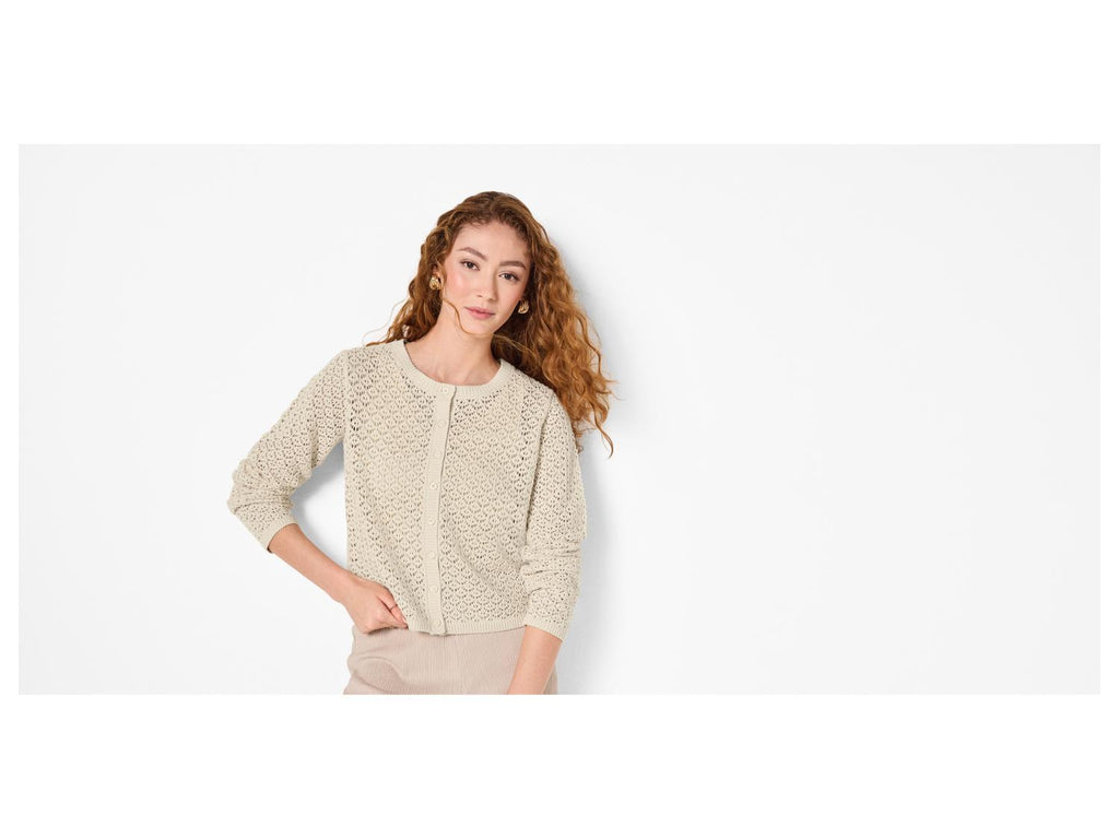 Cardigan en maille ajourée femme
