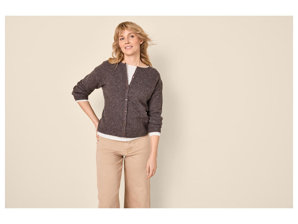 Cardigan en maille avec laine femme