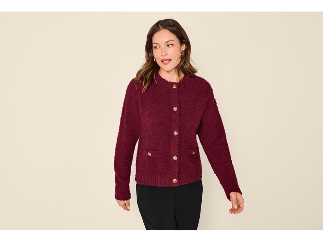 Cardigan en peluche femme