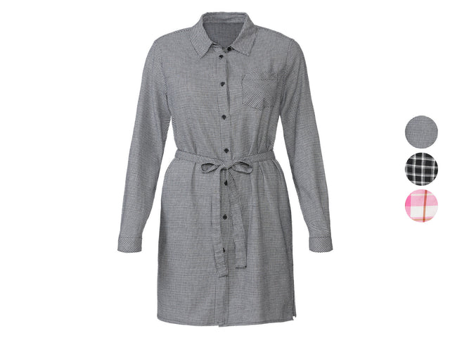Chemise longue en flanelle femme