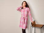 Chemise longue en flanelle femme