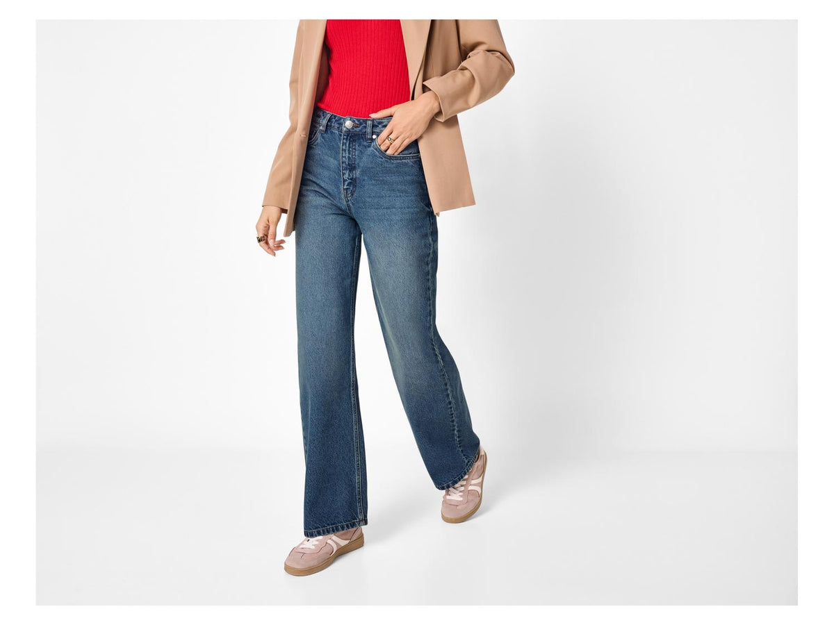 Jeans femme, wide leg, taille haute