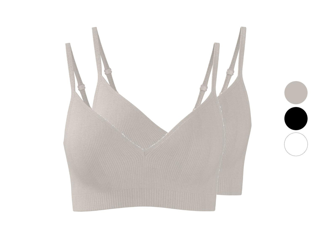 Lot de 2 brassières côtelées femme