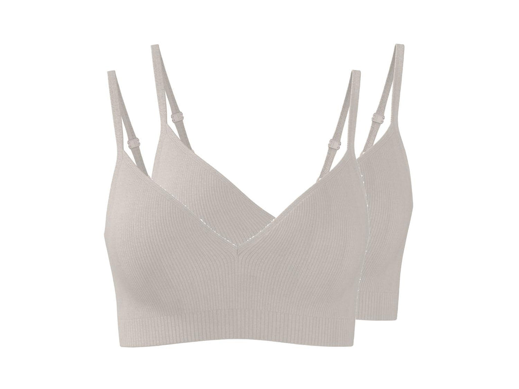 Lot de 2 brassières côtelées femme
