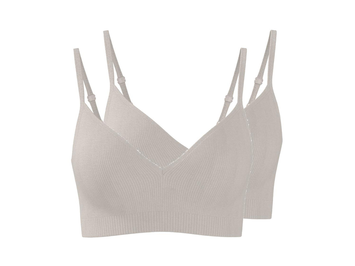 Lot de 2 brassières côtelées femme
