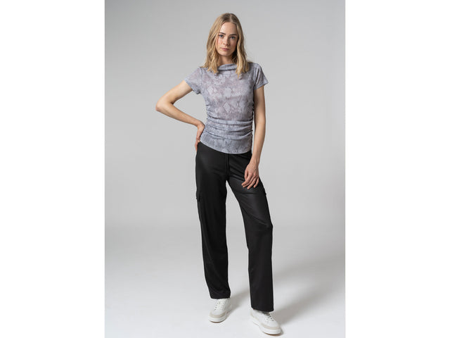 Pantalon cargo en satin femme