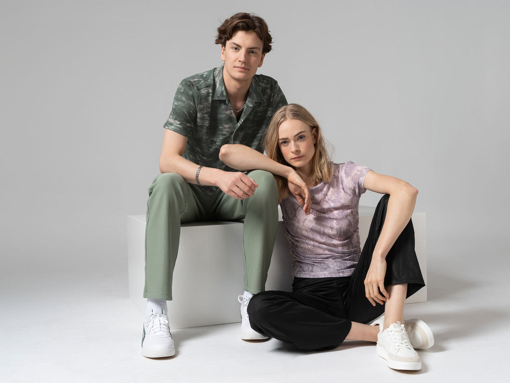Pantalon cargo en satin femme