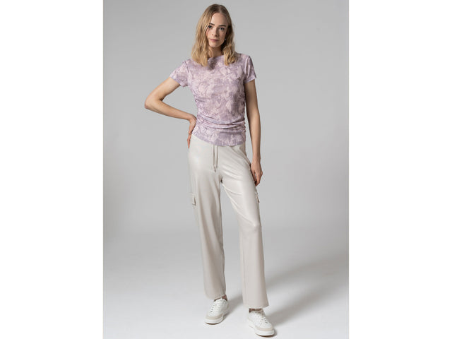 Pantalon cargo en satin femme