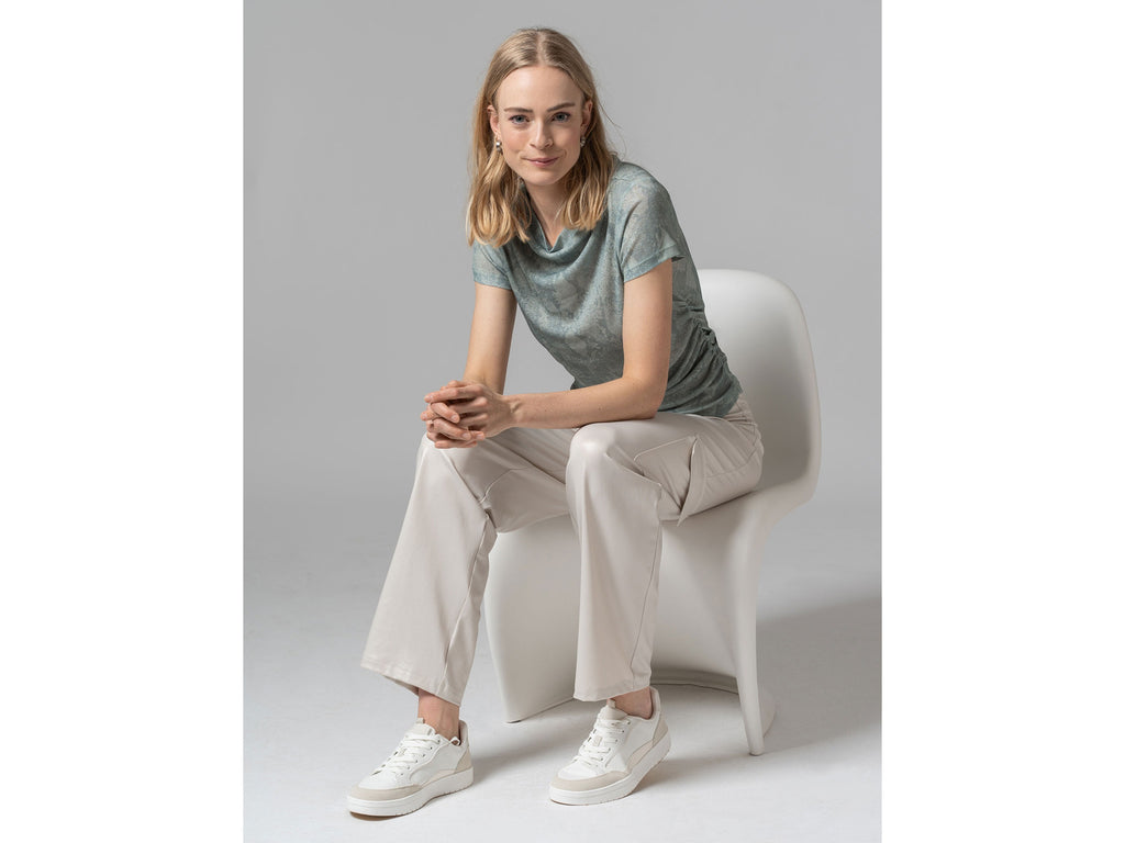 Pantalon cargo en satin femme