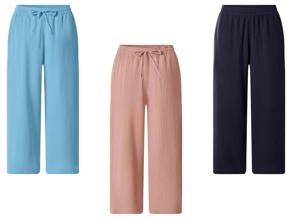 Pantalon en mousseline 7/8 femme