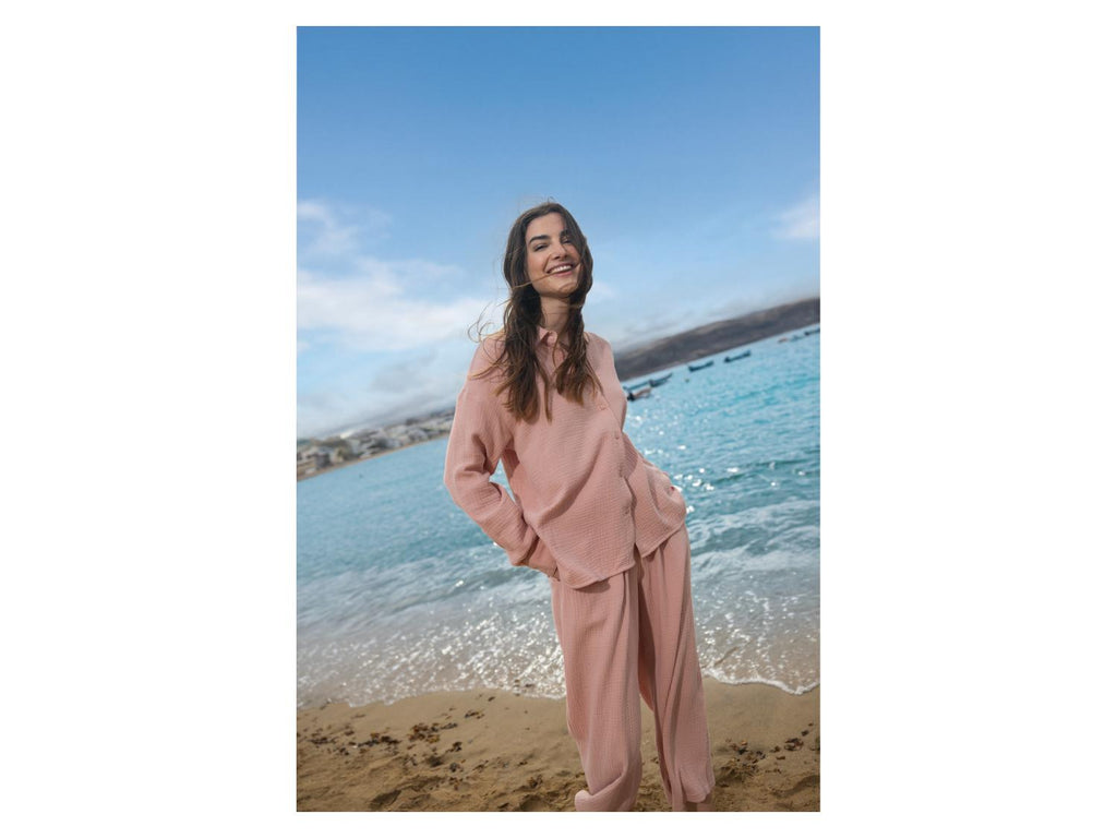 Pantalon en mousseline 7/8 femme