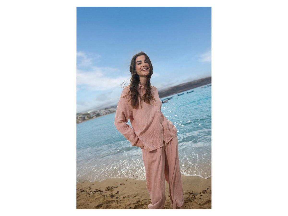 Pantalon en mousseline 7/8 femme