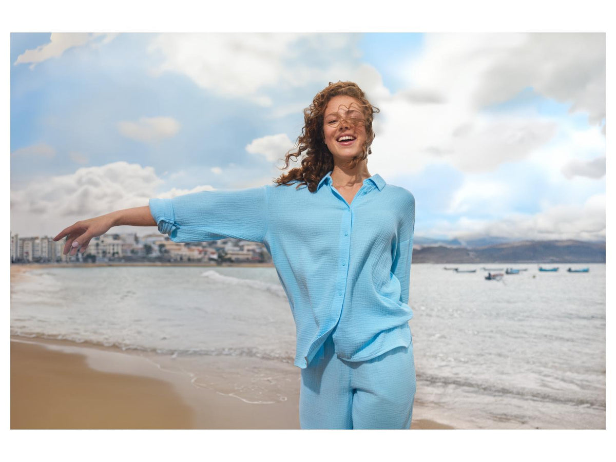 Pantalon en mousseline 7/8 femme